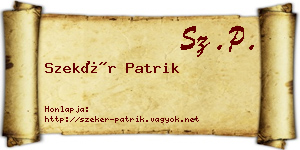 Szekér Patrik névjegykártya